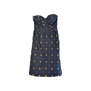 Y2K Floreat/Anthropologie Women 4 Strapless Bustier Dress Pocket Embroider